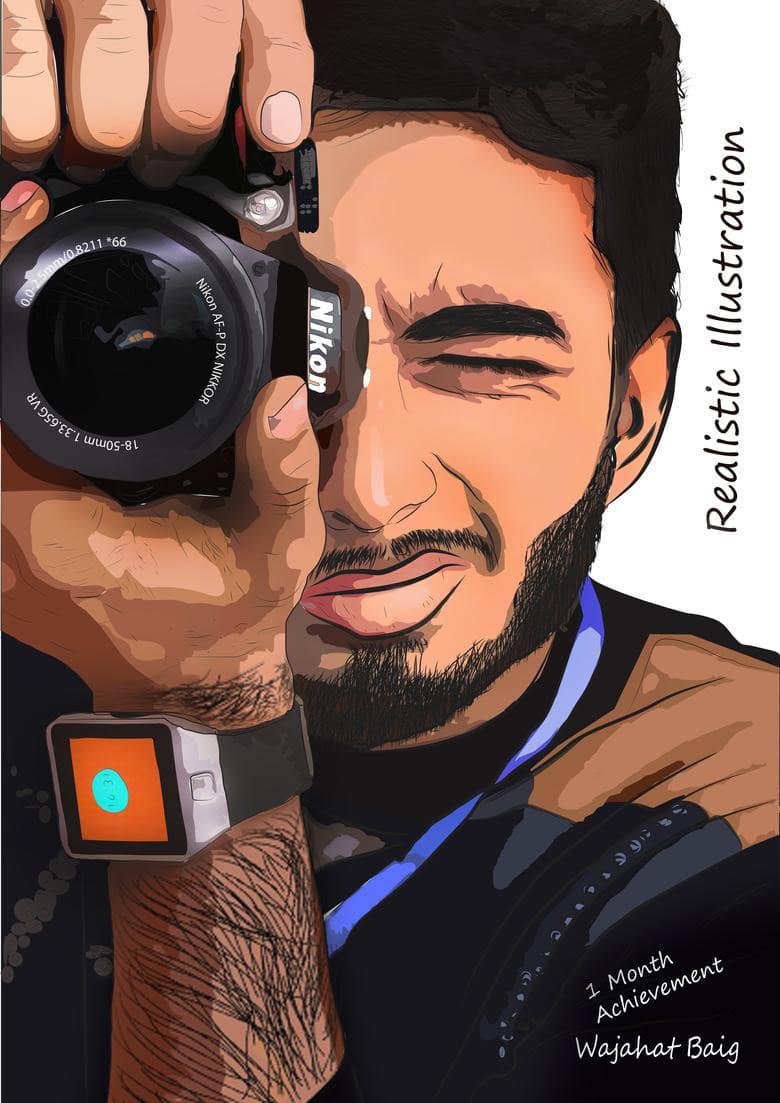Realistic Self-Portrait Illustration